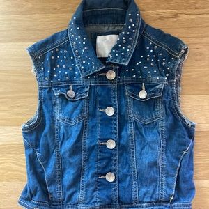 Justice studded jean jacket vest.